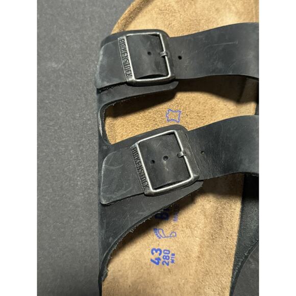 Birkenstock Leather Arizona Charcoal Back Regular EU 43 US 10 - 10.5 NWOB - Picture 3 of 8